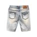 Light Colored Ripped Jeans Men's 2024 Summer Thin Loose Shorts Trendy Printed Casual Versatile Five Quarter Pants_mkmklike.com