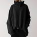 Women's Clothing Autumn and Winter Women's New Loose Casual Long Sleeve High Collar Pullover Solid Color Pocket Jacket Sweatshirt_mkmklike.com