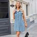 ELLE European And American Cro-Border Trade Women' Summer New Independent Station Wahed Thin Adjutable Denim_mkmklike.com