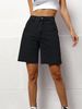 Women's High Waist Loose Fit Washed Denim Shorts – Trendy Distressed Casual Shorts With Stretch Comfort_mkmklike.com