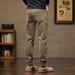 Pulse Straight-Leg Business Jeans Winter Trendy Leather Label Stretch Simple European And American Casual Pants Men's Autumn_mkmklike.com