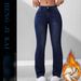 Women's Clothing Flared Stretch Jeans - Retro Blue Denim Pants With Fleece Lining (XS-2XL)_mkmklike.com