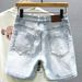 Men's Clothing Summer Men's Light Color Denim Shorts Stylish Simple And Cool Five Point Mid Length Thin Trendy High End_mkmklike.com