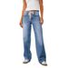 Women's Straight Leg Denim Pants European American Style Lace Up High Waist Trousers Fashionable Casual Fit_mkmklike.com