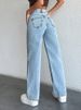 High Waist Straight Leg Jeans For Women - Light Blue Denim Pants With Mid-Stretch & Wrinkle-Free Finish (Classic Fit, Size XS-6XL)_mkmklike.com