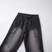 Men's Retro Multi-Pocket Straight Leg Jeans Loose Fit Cleanfit Cargo Pants Trendy Mid Waist Cotton Long Black Blue_mkmklike.com