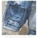 Men's Clothing Fashion Summer Denim Shorts Ripped Casual Men's Distressed Denim Shorts - Washed Light Blue Patchwork Cargo Shorts With Embroidery_mkmklike.com