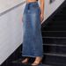 K Women's New Denim Tassel Wrapped Hip Fish Tail High Waisted Skirt_mkmklike.com