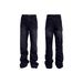 Men's Distressed Flared Jeans - Vintage Grey Cleanfit Denim With Frayed Hem, High Street Micro Bell Bottoms_mkmklike.com