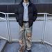 Teddy Bear Print Loose Low-Waist Wide-Leg Jeans, Unisex_mkmklike.com