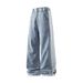 Men's Retro Jeans - Classic Straight Leg Denim Pants With Color Block Design, Available In Plus Sizes (M-5xl)_mkmklike.com