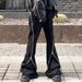 Men's MIJKO Men's Women's Autumn And Winter Urban RO Style Spiral Track Twisted Large Zipper Banana Trousers Black Jeans_mkmklike.com