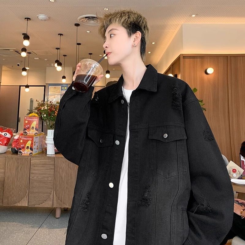 American Style High-End For Men, Spring And Autumn Washed Distressed Jacket, 2025 New Trendy Brand Cool Denim Jacket_mkmklike.com