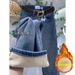 Blue Fleece-Lined Thickened Straight-Leg Jeans Petite Women, New Autumn And Winter High-Waisted Slimming Wide-Leg Pants_mkmklike.com