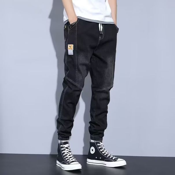Men's Plus Size Cargo Jogger Pants - Loose Fit Cropped Harem Style Casual Trousers For Spring & Autumn_mkmklike.com