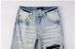 Men's Distressed Patchwork Jeans - High Street Style With Graffiti Lettering & Stretch Comfort_mkmklike.com