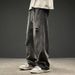 Men's Distressed Denim Jeans Vintage Washed Ripped Straight-Leg Pants American High-Street Fashion Blue/Gray S-3XL_mkmklike.com
