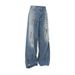 Men's Casual Retro Graffiti Wide Leg Jeans Loose Straight Leg Curved Trousers Trendy Brand Spring New Style_mkmklike.com