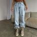 Women's Clothing Women's High Waist Straight Leg Jeans - Distressed Ripped Denim Pants With Comfortable Stretch, Loose Fit & Casual Street Style_mkmklike.com