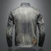 Men's Clothing Denim Suit Autumn Stand Up Collar Motorcycle Jacket Retro Handsome Hoodless Workwear_mkmklike.com