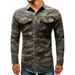Man's Clothing Long Sleeve Camo Denim Outdoor Climbing Cargo Top_mkmklike.com