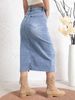 K Women's Half Skirt Denim Stretch Casual Distressed Simple Retro_mkmklike.com