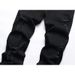 Men's clothing zipper jeans Stretch slim-fit ripped denim pants_mkmklike.com