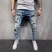 Men's Premium Slim Fit Distressed Denim - 2026 Paint Splattered Ankle Jeans With Reinforced Stitching Distressed Destroyed With Rips_mkmklike.com