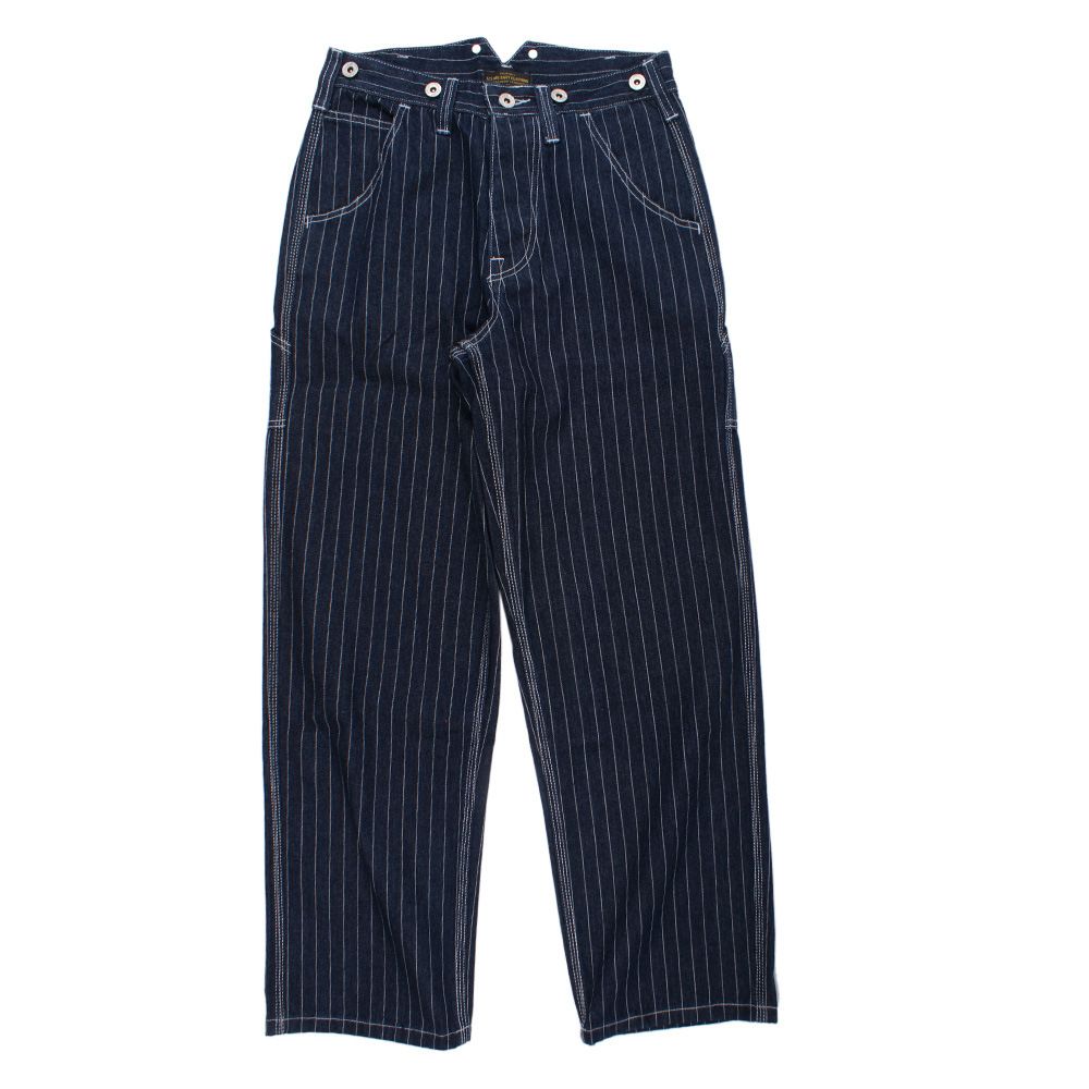 Suitable For All Seasons New Men's Wide-Leg Striped Jeans Loose Railroad Cargo Pants American Style Motorcycle Overalls_mkmklike.com