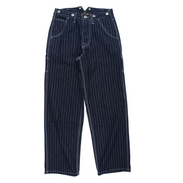 Suitable For All Seasons New Men's Wide-Leg Striped Jeans Loose Railroad Cargo Pants American Style Motorcycle Overalls_mkmklike.com