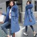 Women's Clothing winter new cotton coat women medium and long large fur collar plus velvet lining parka coat trendy_mkmklike.com