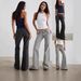 Women's Clothing Women's Stretch Slim Fit Bootcut Jeans - Mid-Rise Solid Color Denim Pants With Vintage Flare (Light Grey & Dark Grey)_mkmklike.com