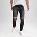 Men's Distressed Denim Jeans - Straight Leg, High Elasticity, Casual & Versatile For Urban Style Fashion Trends_mkmklike.com