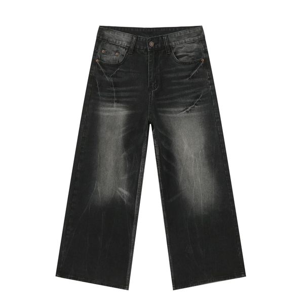 Men's Loose Straight Jeans – Vintage Washed High-Street Cleanfit Denim Pants (S-XL, Lightning Fade, Cotton Comfort)_mkmklike.com
