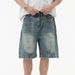 Men's Casual Trendy Denim Shorts Patchwork Washed Retro Design Loose Five Point Pants Summer Fashion_mkmklike.com