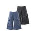 Men's Distressed Patchwork Cargo Capri Pants Wide-Leg Multiple Pocket Shorts For Streetwear Vibe Versatile Capri Length_mkmklike.com