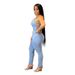 Women's Clothing Casual Fashion Slim Backless Bandage Denim Jumpsuit_mkmklike.com
