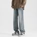 Retro Washed Jeans Boys Spring And Autumn Tide Brand Loose Straight Pants_mkmklike.com