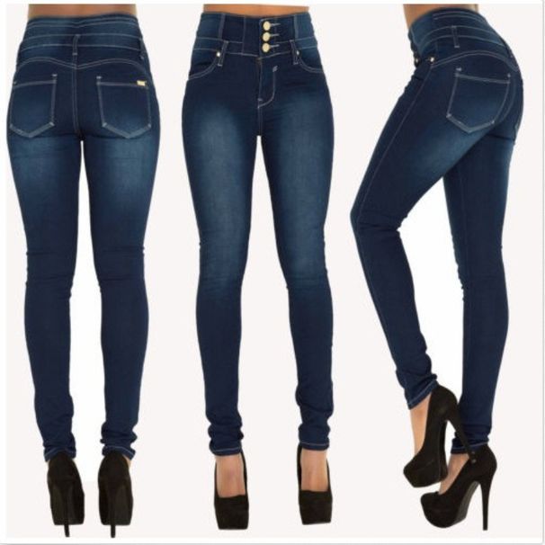 K Female Sexy High Waist Slim Fit Elastic Plus Size Small Leg Jeans_mkmklike.com