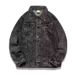 "Men's Workwear Jacket - Trendy Stand Collar Casual Coat, Slim Fit, Durable Cotton, Anti-Wrinkle (Black, Sizes M-3XL)"_mkmklike.com