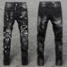 Men's Distressed Black Grey Slim Fit Jeans – Ripped & Washed Denim Pants With Stretch Comfort_mkmklike.com