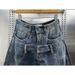 American Washed Retro Denim Scimitar Pants Men's Autumn And Winter Trendy Brand Splicing Wide-leg Trousers Ruffian Handsome Harlan Straight-leg Trouse_mkmklike.com