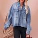 Women's Clothing Vintage Washed Denim Shirt For Women – Oversized Fit, Distressed Look, Long Sleeve, Relaxed Comfort, Retro Streetwear_mkmklike.com