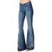 Women's 3D Digital Print Slimming Flared Jeans Fashionable Autumn/Winter New European American Style Independent Website_mkmklike.com