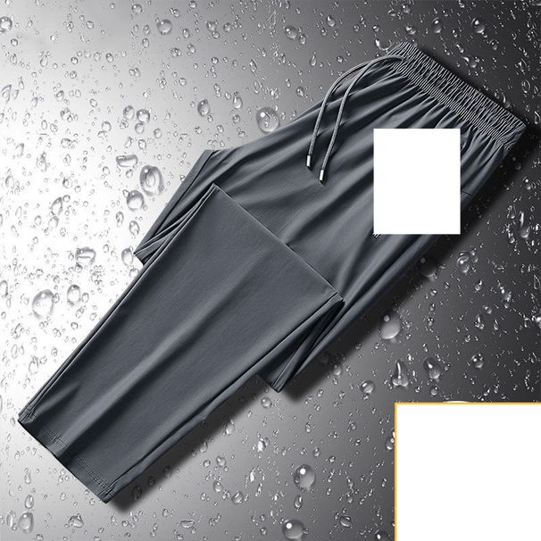 Men's Clothing style sports pants men's loose leggings nine point pants casual straight long pants versatile zipper pocket sweatpants_mkmklike.com