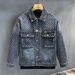 2026 Fashion American Style Outerwear Men Lapel Elegant Cat Claw Design Single-Breasted Pocket Long Sleeve Loose Wear-Resistant Vintage Denim Jacket_mkmklike.com