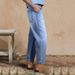 Women's High-Stretch Relaxed Fit Denim Pants – Distressed Wash & Comfortable Everyday Jeans_mkmklike.com