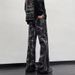 American High Street Tie-dye Splicing Jeans Men's Loose Deconstruction Zipper Ruffian Handsome Niche Micro-pull Thin Casual Pants_mkmklike.com