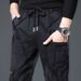 Jeans Men's Fleece Thickened Winter Casual Winter Fleece Men's Pants New Elastic Multi-bag Jacquard_mkmklike.com