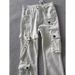 BOY High Street Vibe Cool Workwear Jeans For Men, Niche Design, Loose Fit, Versatile, Multi-Pocket, Tie-Up, Slightly Flared_mkmklike.com